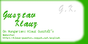 gusztav klauz business card